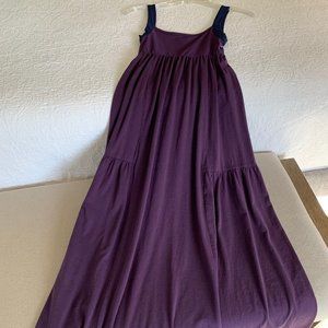 Theory purple and navy maxi prairie cotton summer dress